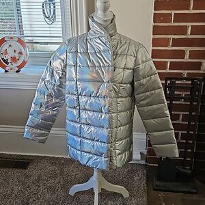 NWT J. McLaughlin silver puffer jacket